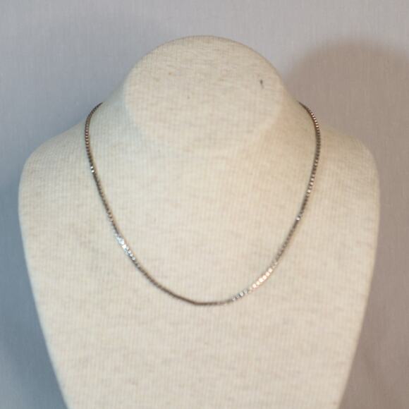 Monet Choker Necklace Silver Tone Box Links - Picture 1 of 6